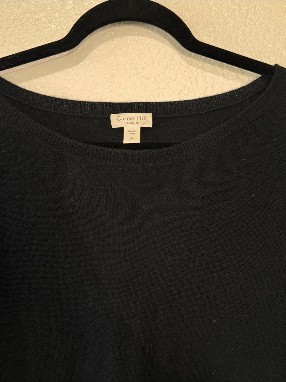 Garnet Hill Black Cashmere Boat Neck Sweater - Picture 2 of 6